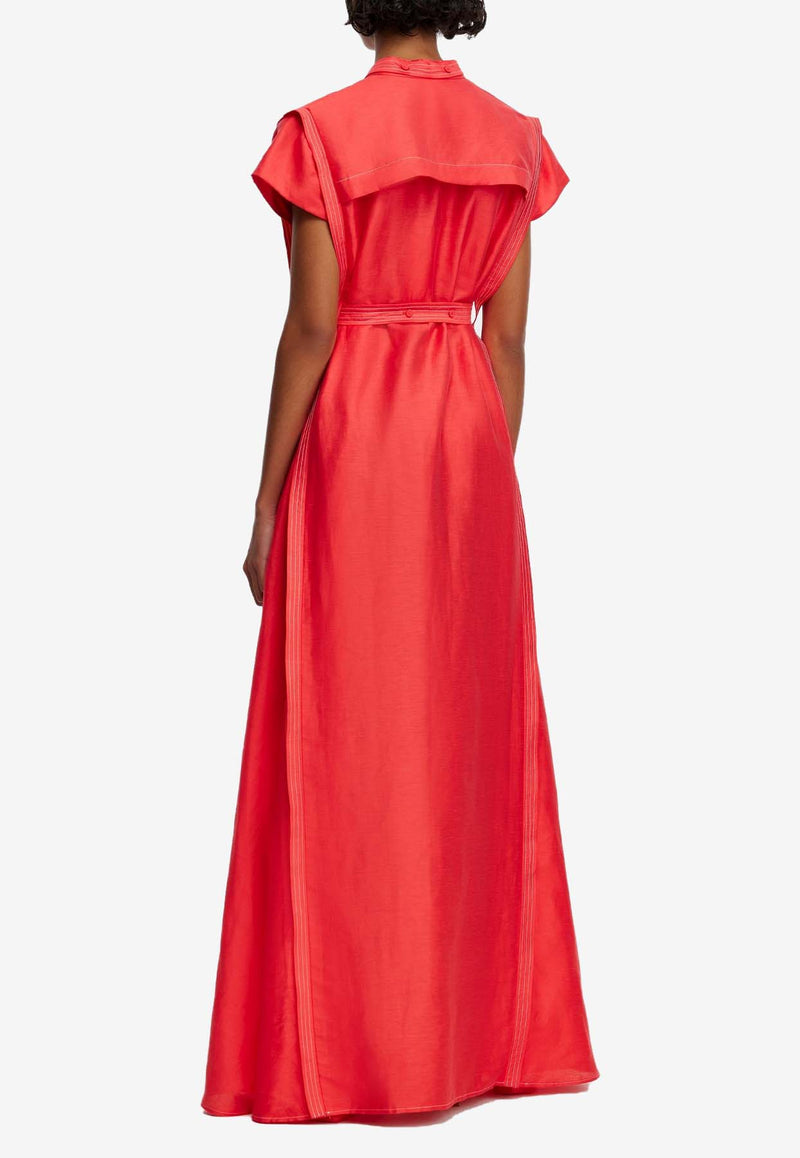 Acler Fairyhill Satin Maxi Dress Red AL2410140D-CHILLIRED