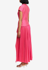 Acler Docklands Pleated Satin Midi Dress Fuchsia AL2410181D-FUSCHIAFUCHSIA