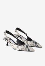 Jimmy Choo Amel 50 Snake Print Leather Pumps AMEL 50 PKB ROCCIA