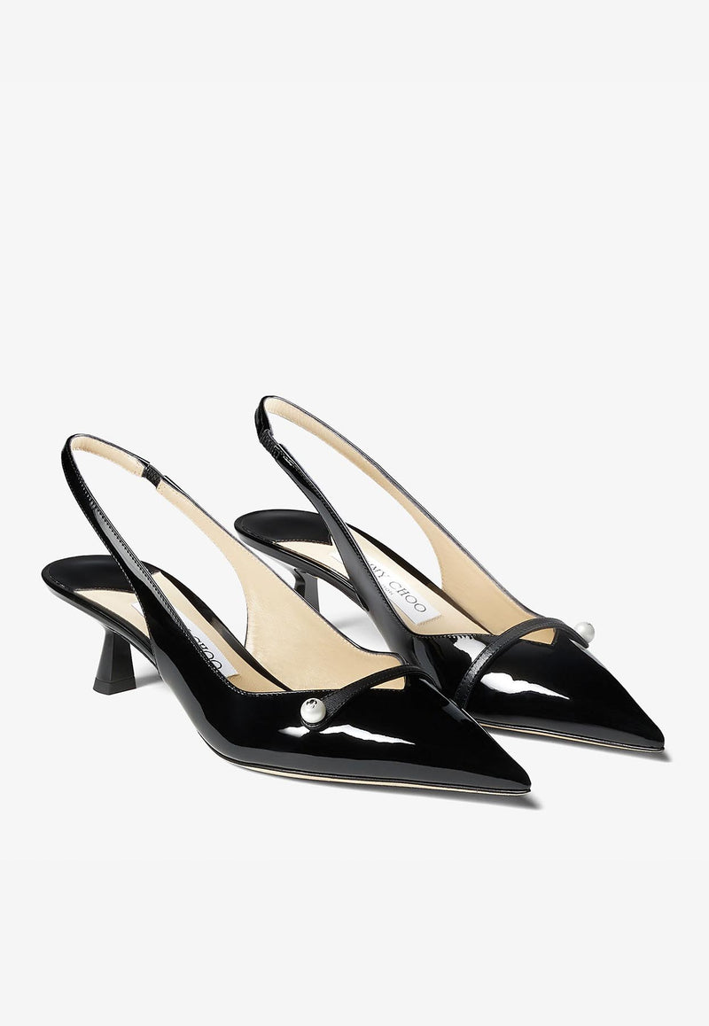 Jimmy Choo Amita 45 Pointed Pumps in Patent Leather AMITA 45 PTZ BLACK/BLACK