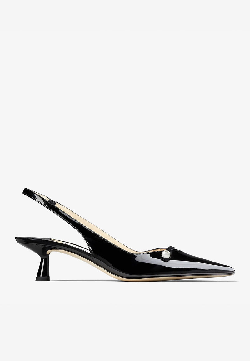 Jimmy Choo Amita 45 Pointed Pumps in Patent Leather AMITA 45 PTZ BLACK/BLACK