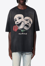 Amiri Theatre Masks Print Crewneck T-shirt Black AMJYTE1088CO/P_AMIRI-001