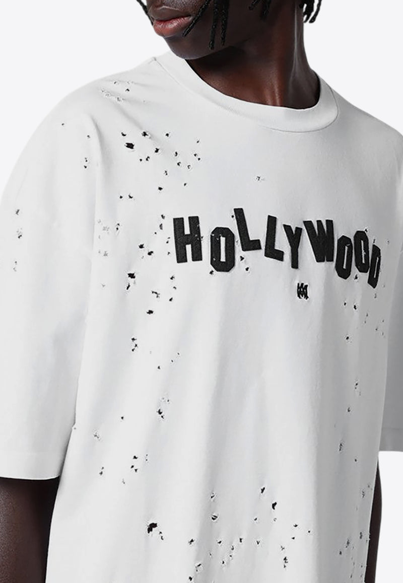 Amiri Hollywood Shotgun Distressed T-shirt White AMJYTE1092CO/P_AMIRI-100