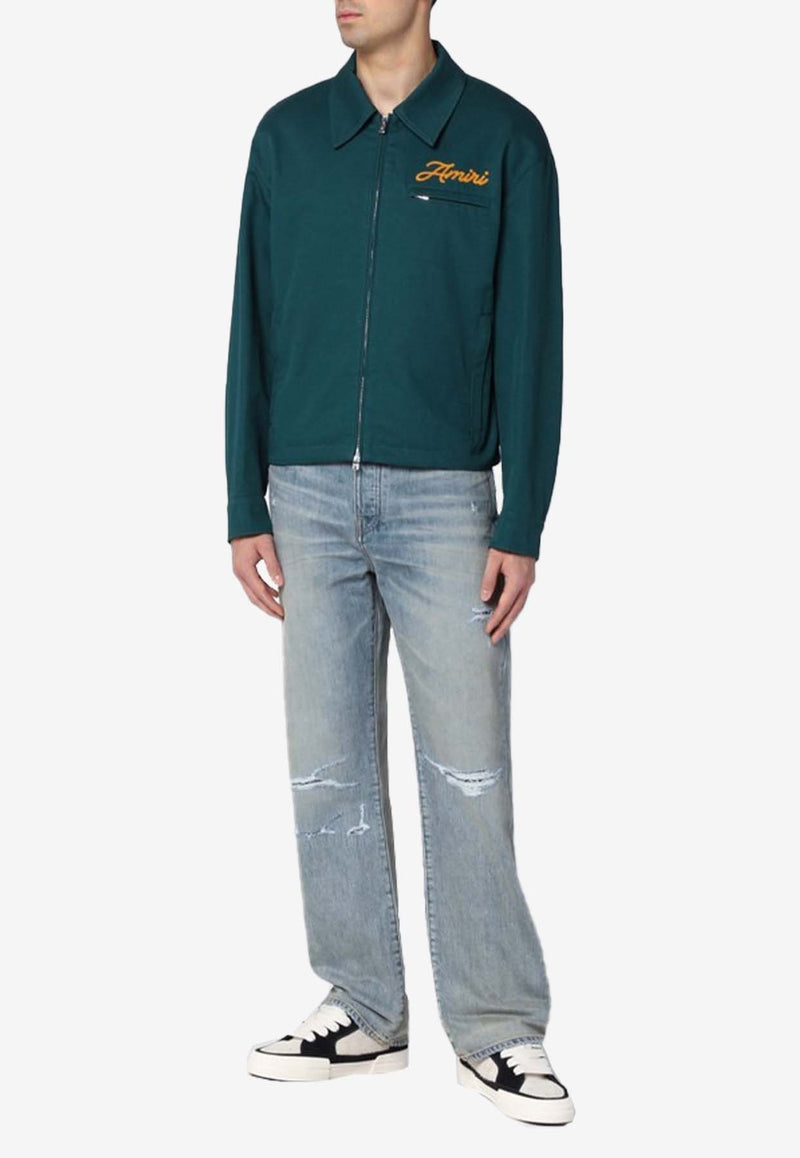 Amiri Dreamers Zip-Up Jacket Green AMOUBN1059CO/Q_AMIRI-314