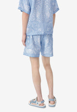 Amiri Bandana Print Shorts AMSHCA1040LIGHT BLUE