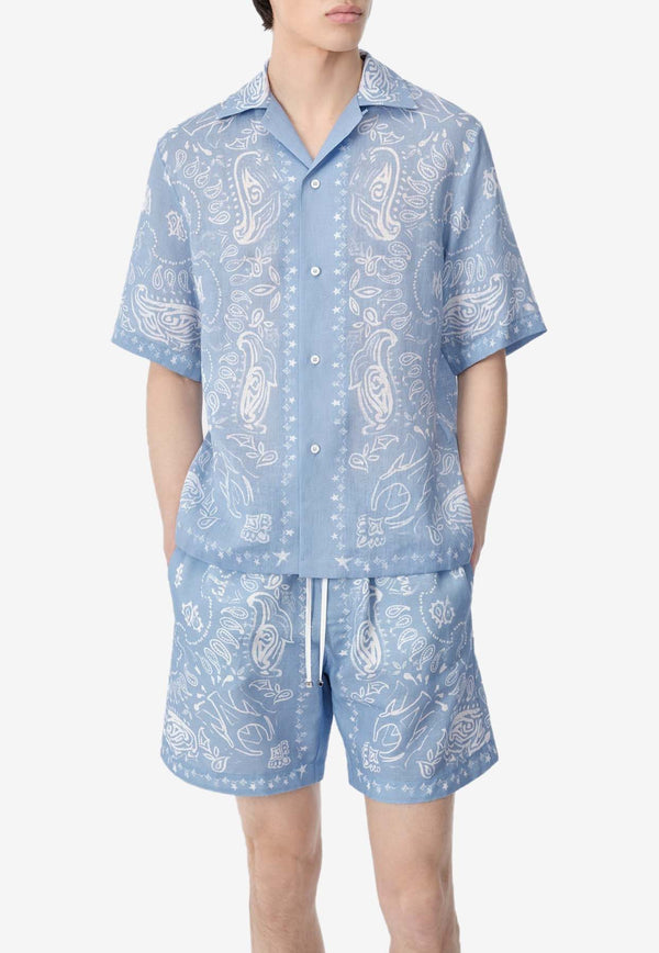 Amiri Bandana Print Camp Shirt AMSTBW1016LIGHT BLUE