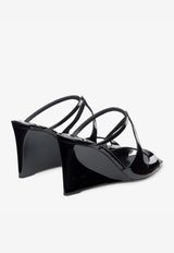 Jimmy Choo Anise Wedge 85 Leather Sandals ANISE WEDGE 85 PAT BLACK