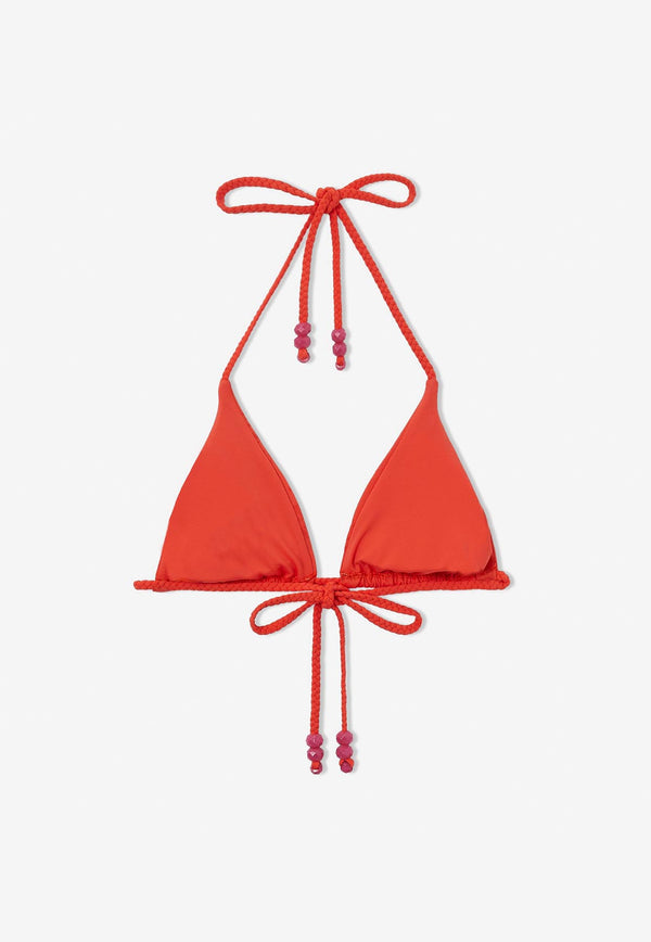 Jimmy Choo Ariah JC Monogram Triangle Bikini Top ARIAH B076 S616 PAPRIKA/PAPRIKA