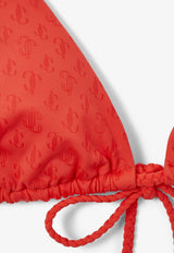 Jimmy Choo Ariah JC Monogram Triangle Bikini Top ARIAH B076 S616 PAPRIKA/PAPRIKA