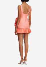 Acler Etherley Ruffled Mini Dress AS2407213D-HIBISCUSPINKPEACH