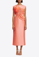 Acler Glynde Sleeveless Midi Dress AS2407217D-HIBISCUSPINKPEACH