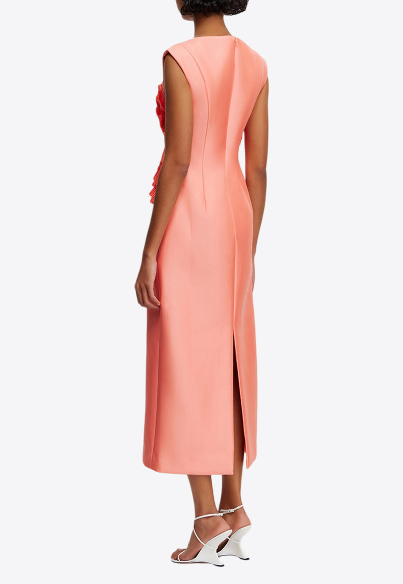 Acler Glynde Sleeveless Midi Dress AS2407217D-HIBISCUSPINKPEACH