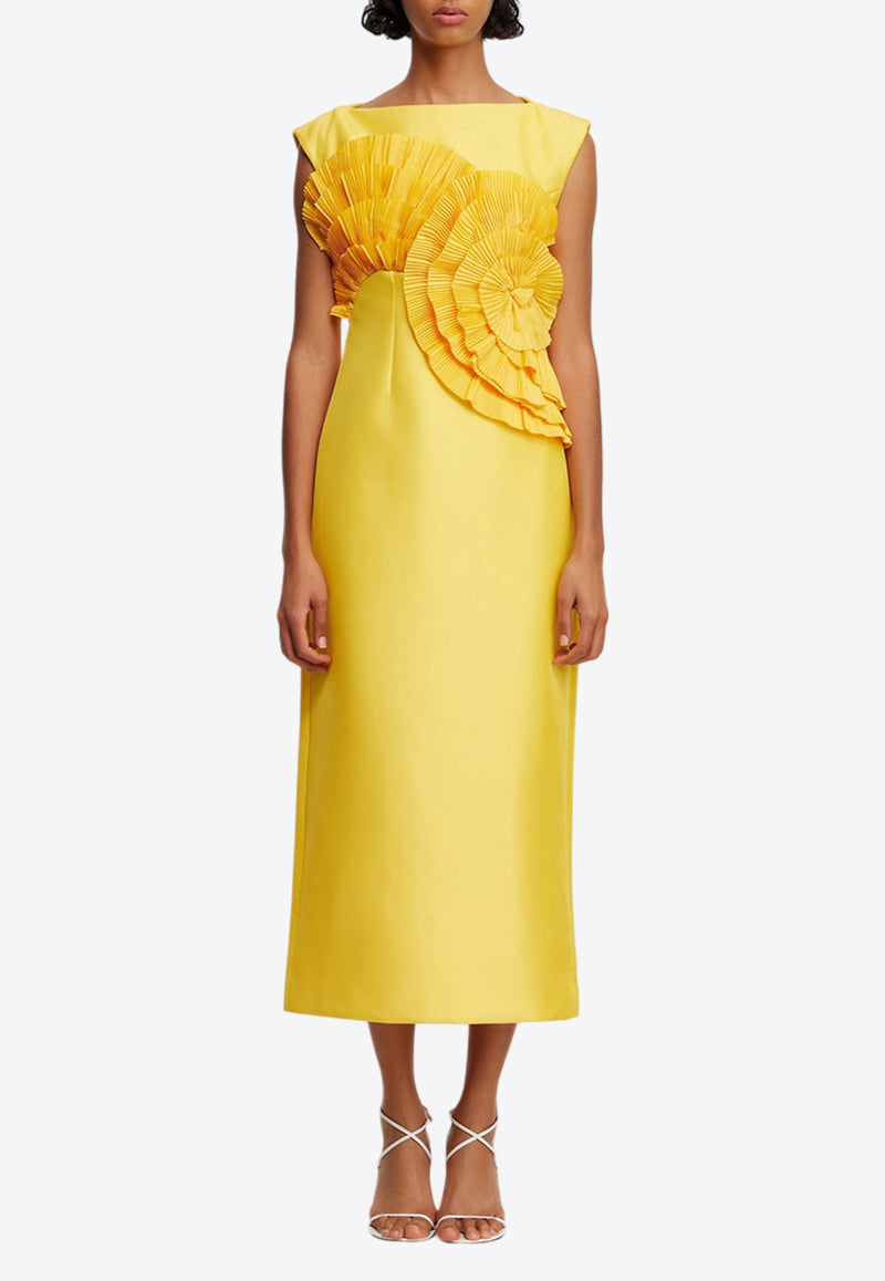 Acler Glynde Sleeveless Midi Dress AS2407217D-HONEYGOLDYELLOW