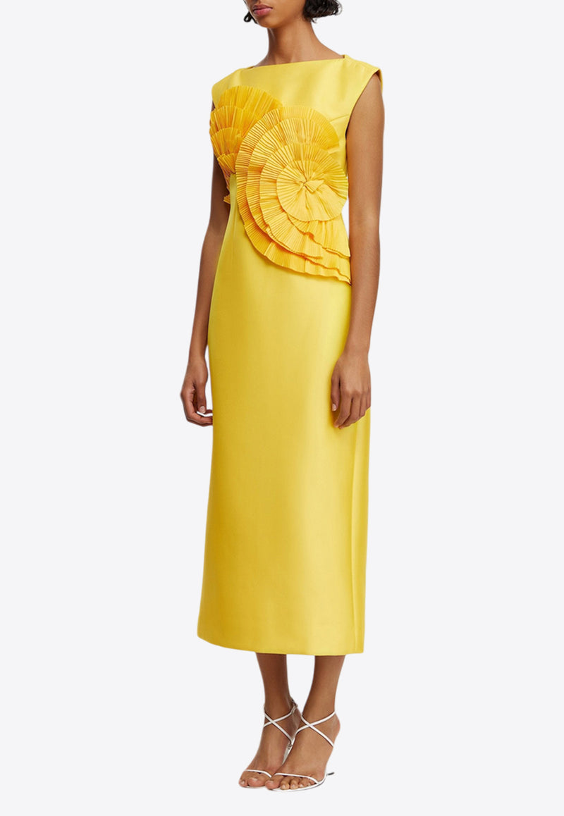 Acler Glynde Sleeveless Midi Dress AS2407217D-HONEYGOLDYELLOW