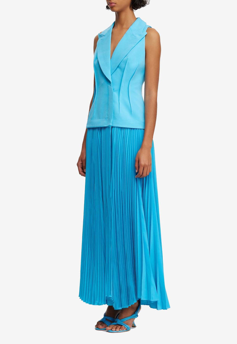 Acler Stinford Pleated Midi Dress Blue AS2410003D-AQUABLUE