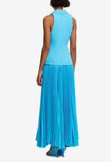 Acler Stinford Pleated Midi Dress Blue AS2410003D-AQUABLUE