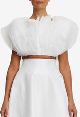 Acler Warburton Petal Top White AS2410148T-IVORYWHITE