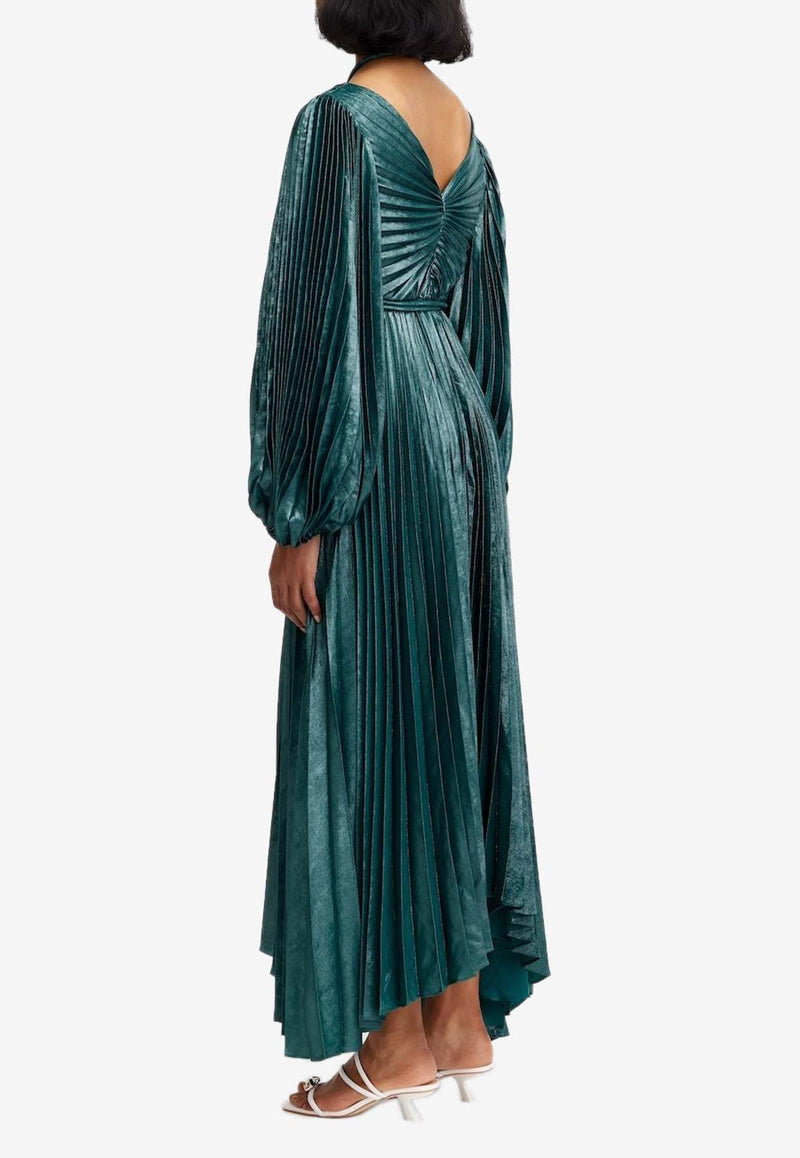 Acler Lanesfield Metallic Maxi Dress Emerald AS2410187D-EMERALDMETALLICGREEN