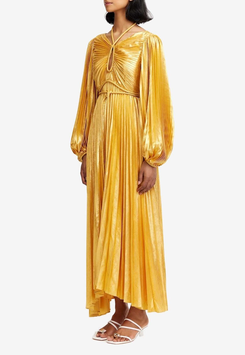 Acler Lanesfield Metallic Maxi Dress Gold AS2410187D-HONEYGOLD METALLICGOLD