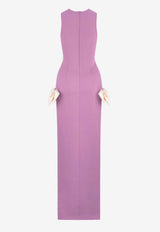 Atoir Jana Bow Embellished Maxi Dress Purple AT230859LILAC/LAVENDAR