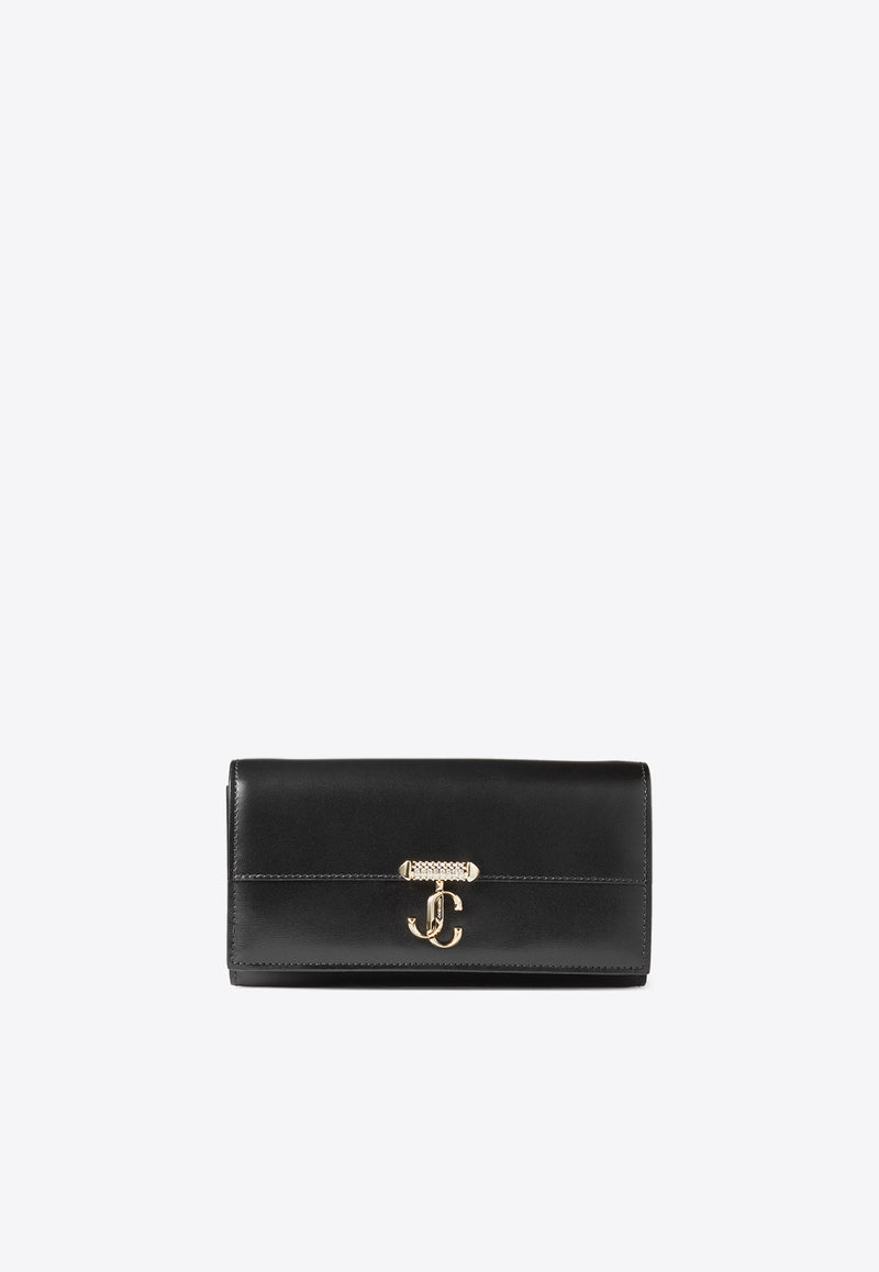 Avenue Pearl-Strap Clutch Jimmy Choo AVENUE WALLET/CH B BLACK/LIGHT GOLD