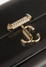 Avenue Pearl-Strap Clutch Jimmy Choo AVENUE WALLET/CH B BLACK/LIGHT GOLD