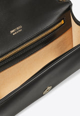 Avenue Pearl-Strap Clutch Jimmy Choo AVENUE WALLET/CH B BLACK/LIGHT GOLD