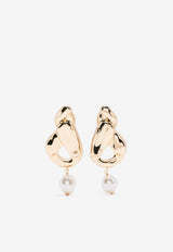 Self-Portrait Faux-Pearl Drop Earrings Gold AW24-604-GDGOLD