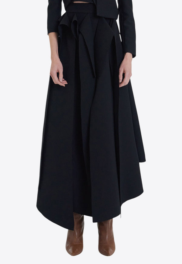 A.W.A.K.E Asymmetric Midi Skirt AW24.S01.PL08.BLACKBLACK