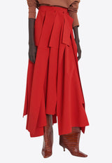 A.W.A.K.E Asymmetric Midi Skirt AW24.S01.PL08.REDRED