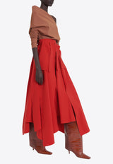 A.W.A.K.E Asymmetric Midi Skirt AW24.S01.PL08.REDRED