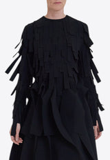 A.W.A.K.E Long-Sleeved Fringed Top AW24.T05.LA28.BLACKBLACK