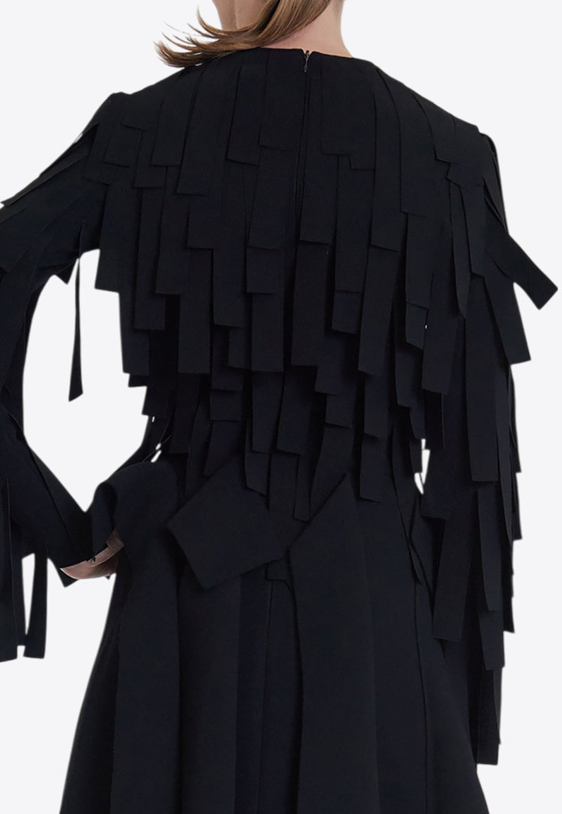 A.W.A.K.E Long-Sleeved Fringed Top AW24.T05.LA28.BLACKBLACK