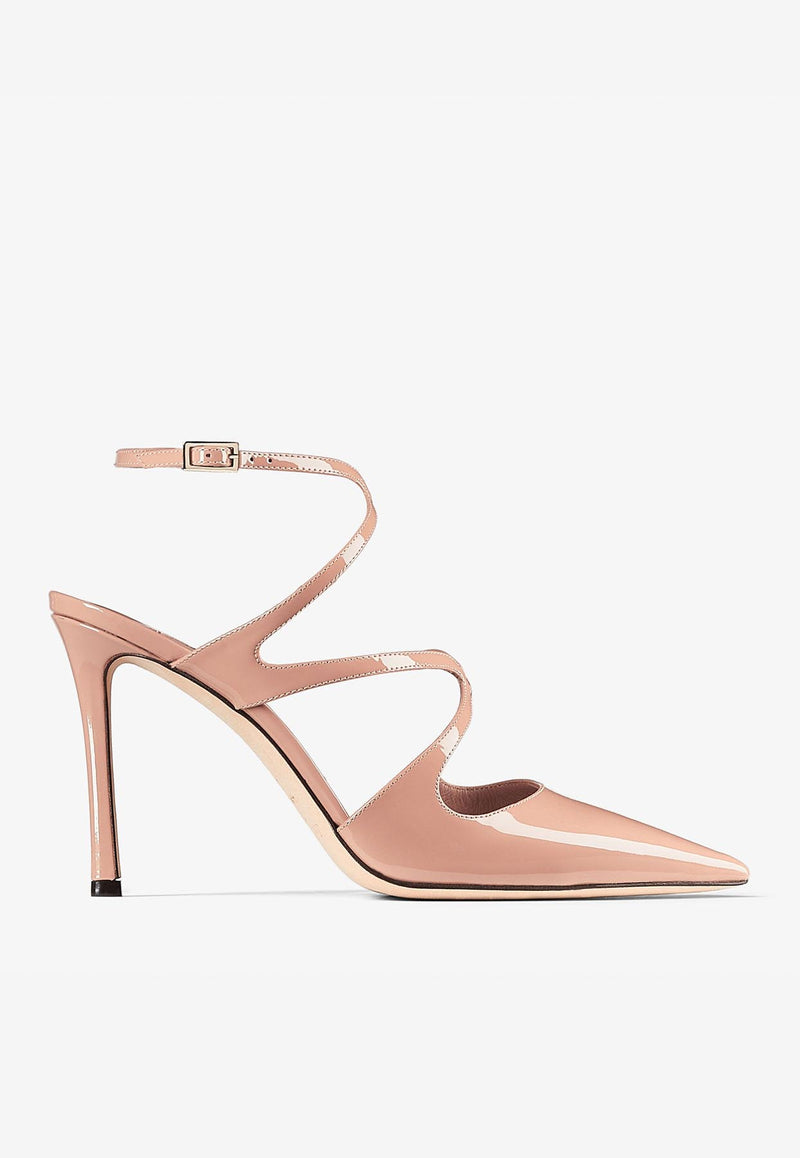 Jimmy Choo Azia 95 Pointed Pumps in Patent Leather AZIA PUMP 95 PAT BALLET PINK