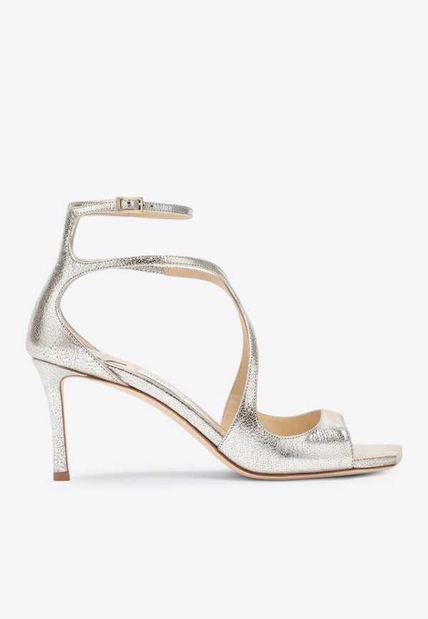 Jimmy Choo Azia 75 Leather Sandals Champagne AZIA75GLE/Q_JIMCH-CH