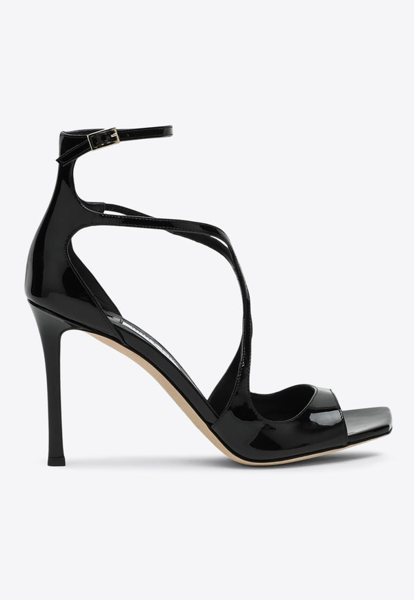 Jimmy Choo Azia 95 Patent Leather Sandals Black AZIA95PAT/Q_JIMCH-BLK