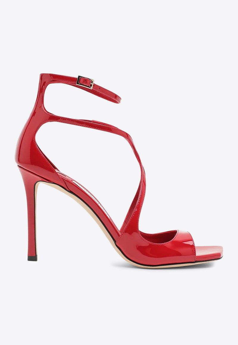 Jimmy Choo Azia 95 Patent Leather Sandals Red AZIA95PAT/P_JIMCH-PR