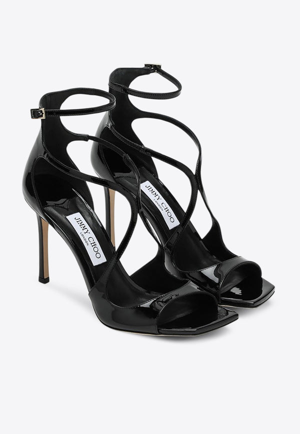 Jimmy Choo Azia 95 Patent Leather Sandals Black AZIA95PAT/Q_JIMCH-BLK