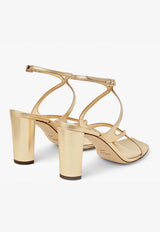 Jimmy Choo Azie 85 Sandals in Metallic Nappa Leather AZIE 85 MNA GOLD