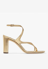 Jimmy Choo Azie 85 Sandals in Metallic Nappa Leather AZIE 85 MNA GOLD