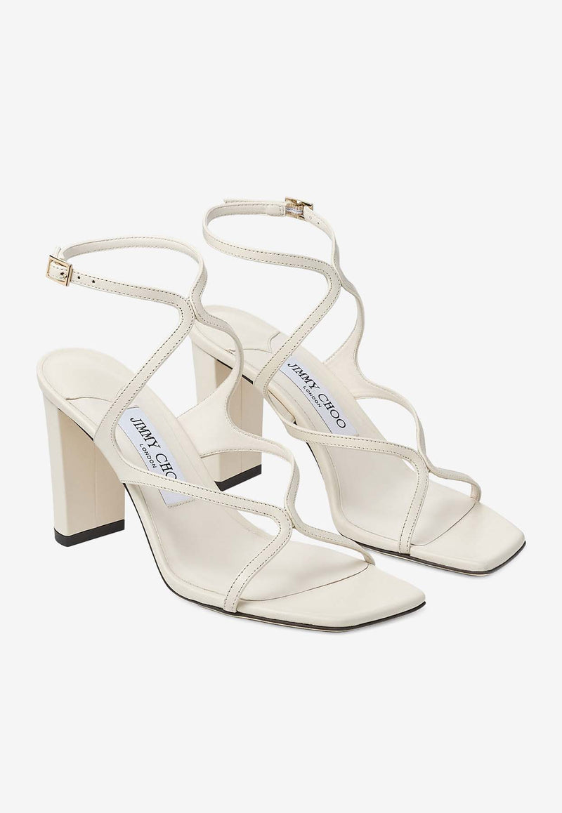 Jimmy Choo Azie 85 Nappa Leather Sandals AZIE 85 NAP LATTE