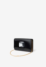 Gianvito Rossi Jaipur Maxi Gemstone Clutch in Patent Leather B00056 MJAIP VERNERO PATENT BLACK