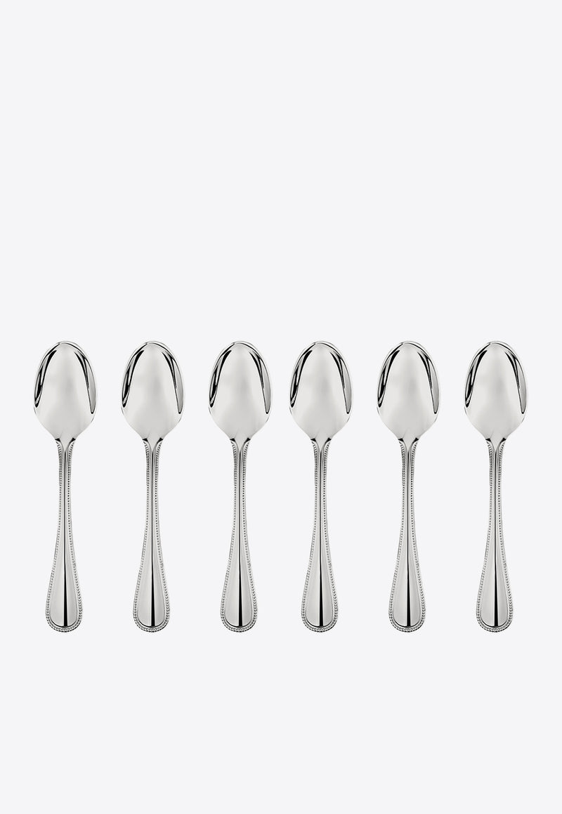 Christofle Perles Stainless Steel 2 Coffee Spoons - Set of 6 Silver B02405004x6