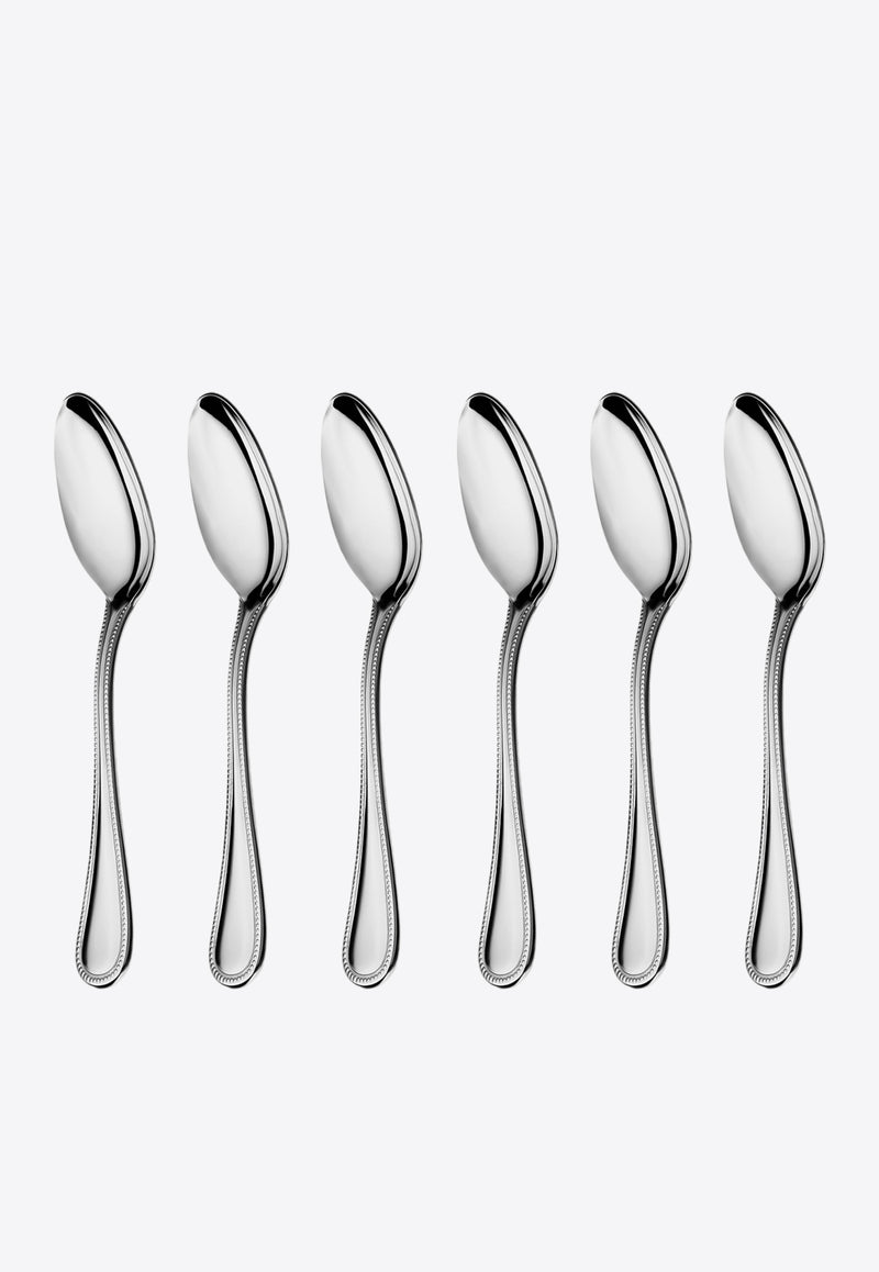 Christofle Perles Stainless Steel 2 Coffee Spoons - Set of 6 Silver B02405004x6