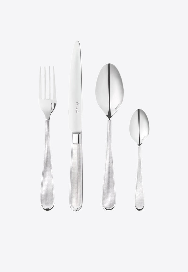 Christofle Concorde Stainless Steel Cutlery Set with Chest - Set of 24 Silver B02413299