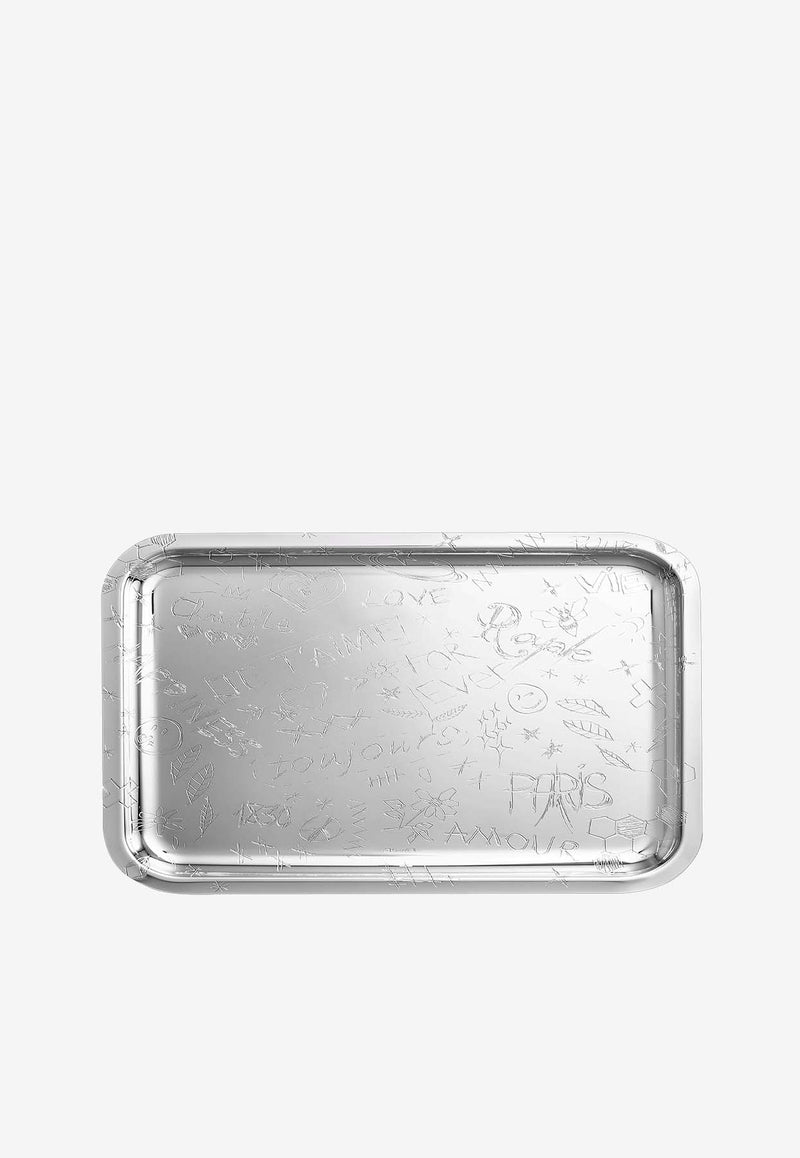 Christofle Graffiti Rectangular Tray Silver B04200445