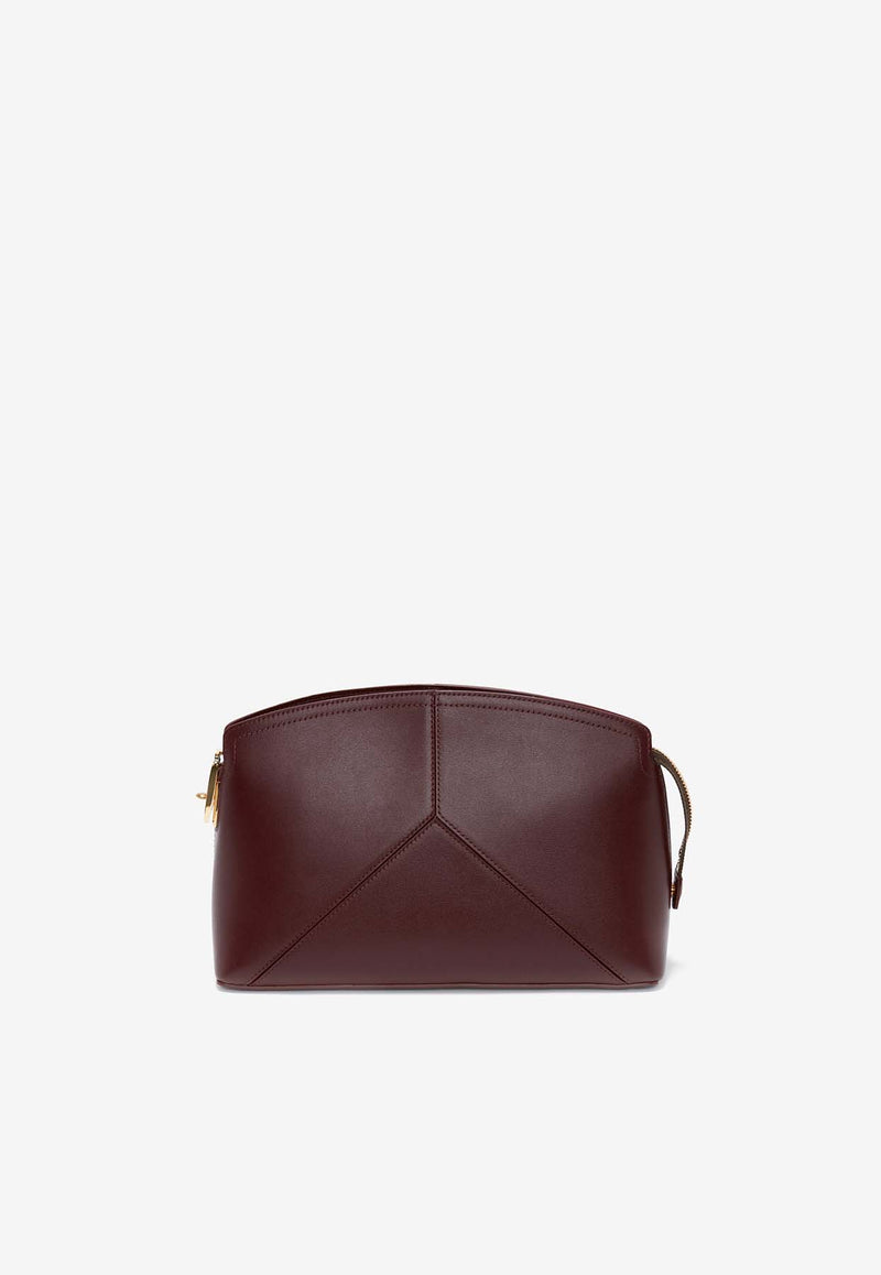 Victoria Beckham Victoria Calf Leather Clutch Bordeaux B224AAC005644ABURGUNDY