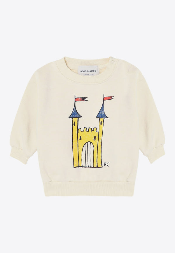 Bobo Choses Babies Faraway Castle Sweatshirt Ivory B224AB029CO/P_BOBO-199