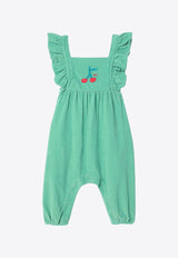 Bobo Choses Baby Girls Embroidered Cherry Corduroy Jumpsuit  Green B224AB076CO/P_BOBO-311