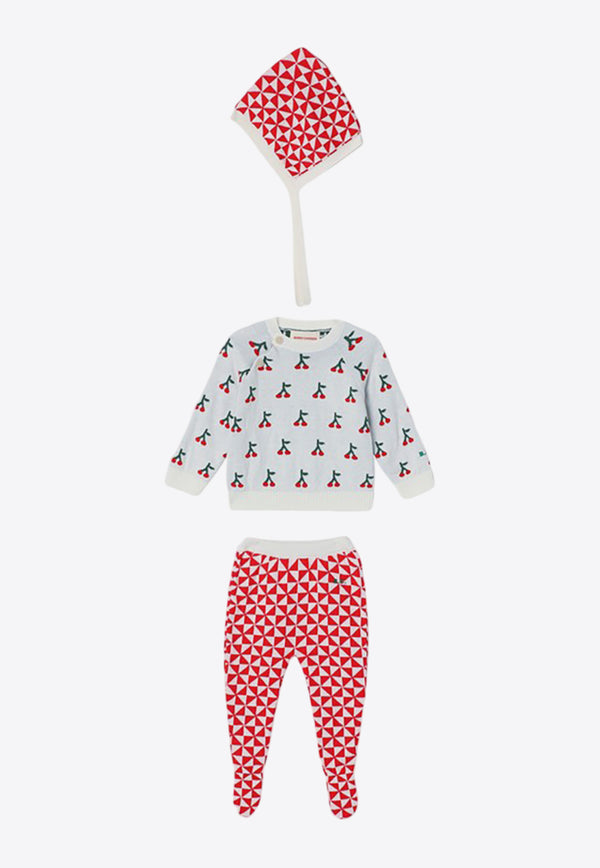 Bobo Choses Baby Girls All-Over Cherry Knitted Gift Set - Set of 3  Multicolor B224AB107CO/P_BOBO-611